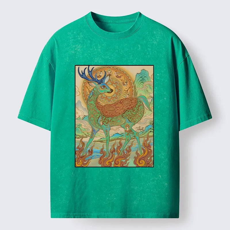 Tokyo-Tiger Mythical Nine Colored Deer Washed T-Shirt