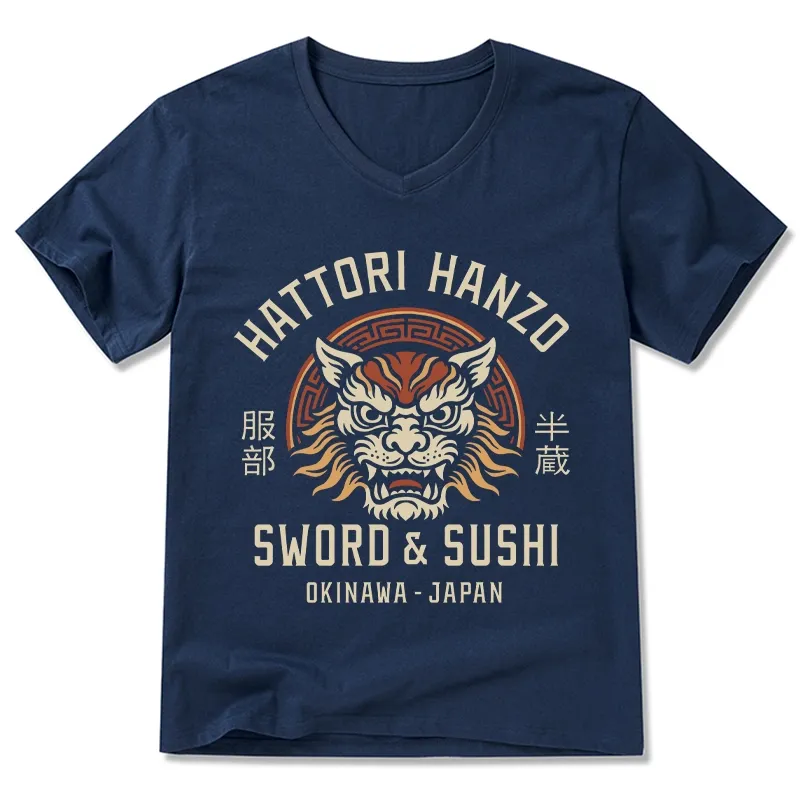 Tokyo-Tiger Hattori Lion Japanese Samurai V-Neck Classic T-Shirt