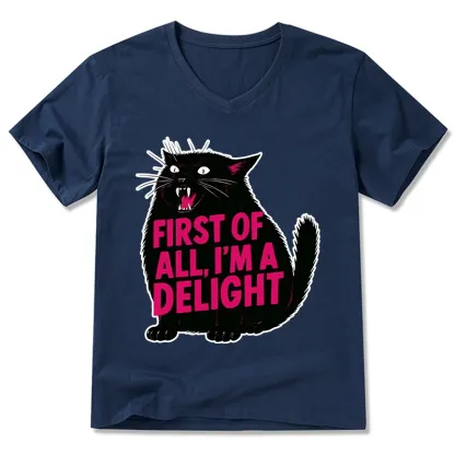 Tokyo-Tiger Roaring Black Cat V-Neck Classic T-Shirt