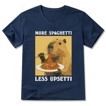 Tokyo-Tiger Capybara Eating Pasta V-Neck Classic T-Shirt