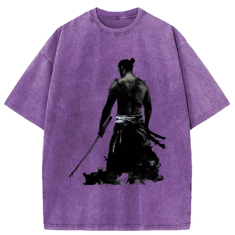 Tokyo-Tiger Strong Japanese Samurai Washed T-Shirt