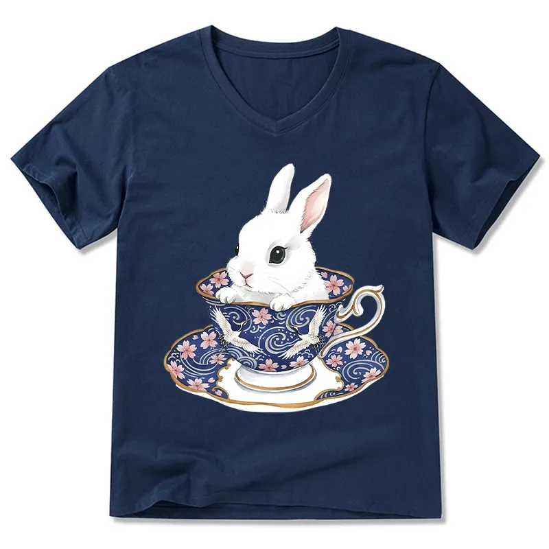 Tokyo-Tiger Cute Rabbit Tea Set V-Neck Classic T-Shirt
