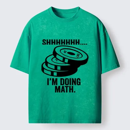 Tokyo-Tiger Shhh Im Calculating Weights Washed T-Shirt