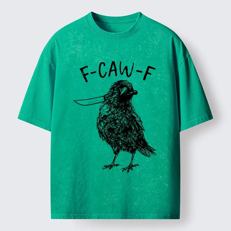 Tokyo-Tiger Angry Crow With A Knife Meme Washed T-Shirt