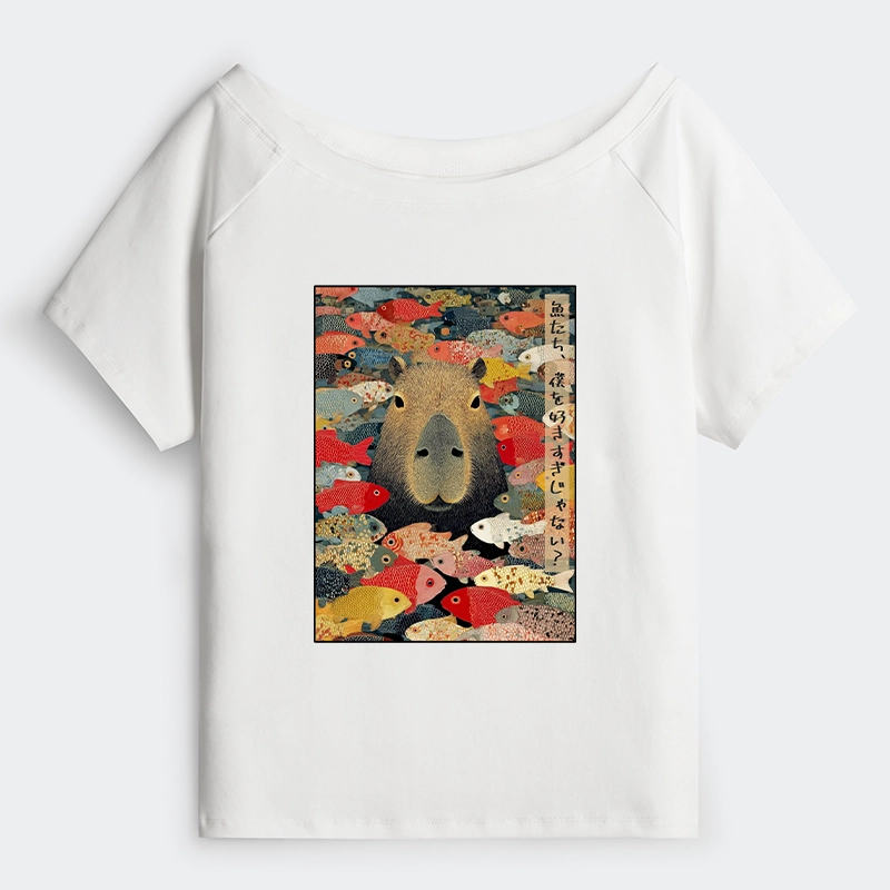 Tokyo-Tiger Am I Too Lovable? Off Shoulder T-Shirt