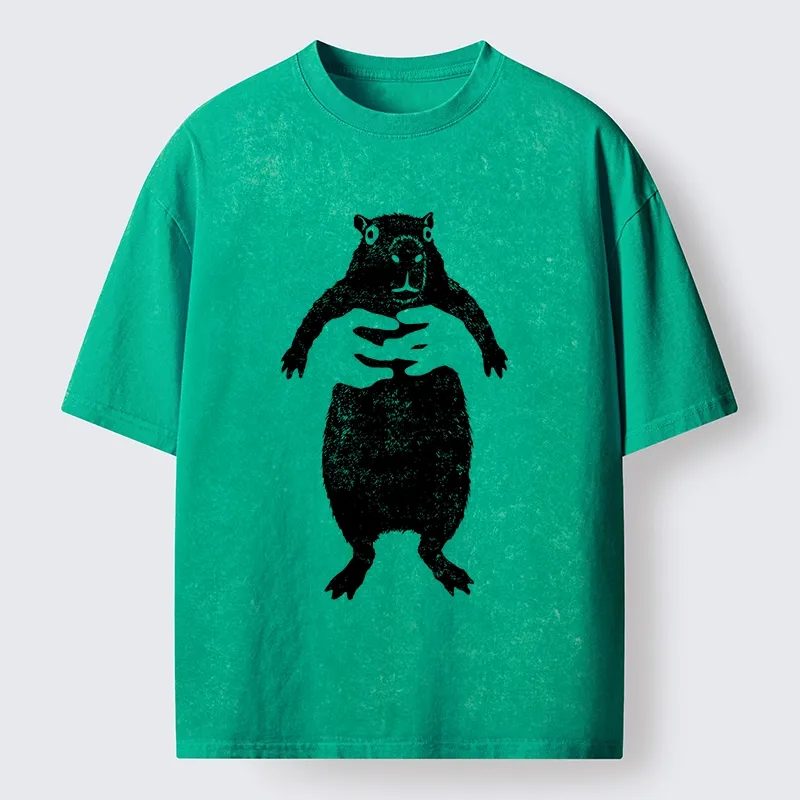 Tokyo-Tiger Cray Capy Capybara Meme Washed T-Shirt