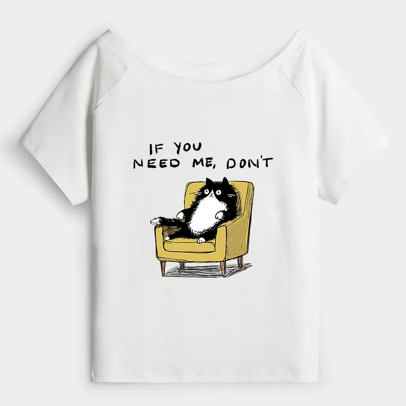 Tokyo-Tiger Unavailable Cat Off Shoulder T-Shirt