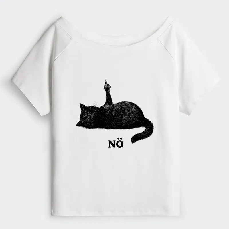 Tokyo-Tiger Cat Refused Off Shoulder T-Shirt