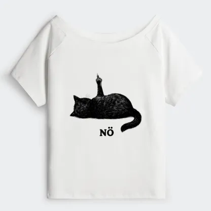 Tokyo-Tiger Cat Refused Off Shoulder T-Shirt