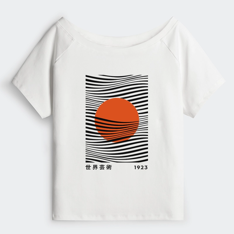 Tokyo-Tiger Minimalist Art Sun Off Shoulder T-Shirt