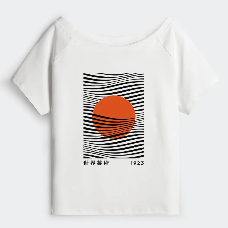 Tokyo-Tiger Minimalist Art Sun Off Shoulder T-Shirt