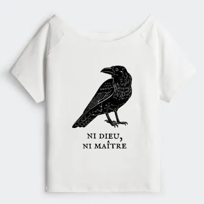 Tokyo-Tiger Crow Have A Strong Sense Of Self Off Shoulder T-Shirt