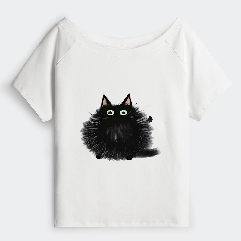 Tokyo-Tiger Cat's Approval Off Shoulder T-Shirt