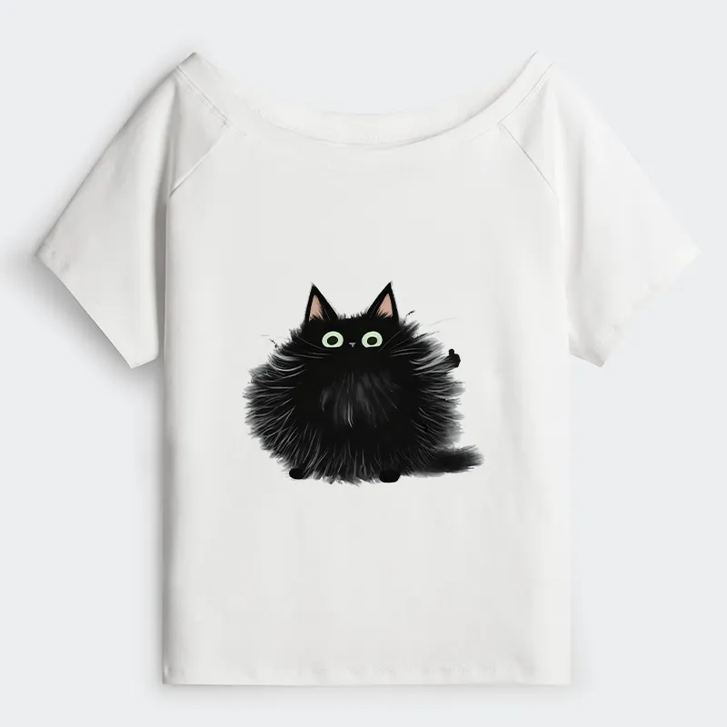 Tokyo-Tiger Cat's Approval Off Shoulder T-Shirt