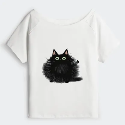 Tokyo-Tiger Cat's Approval Off Shoulder T-Shirt