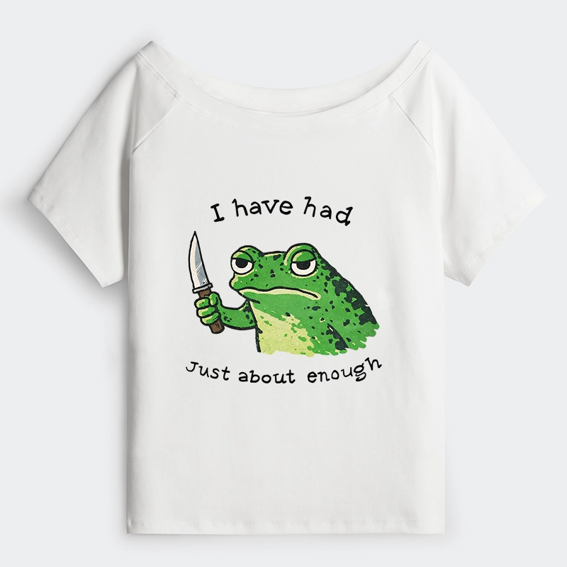 Tokyo-Tiger Impatient Frog Off Shoulder T-Shirt