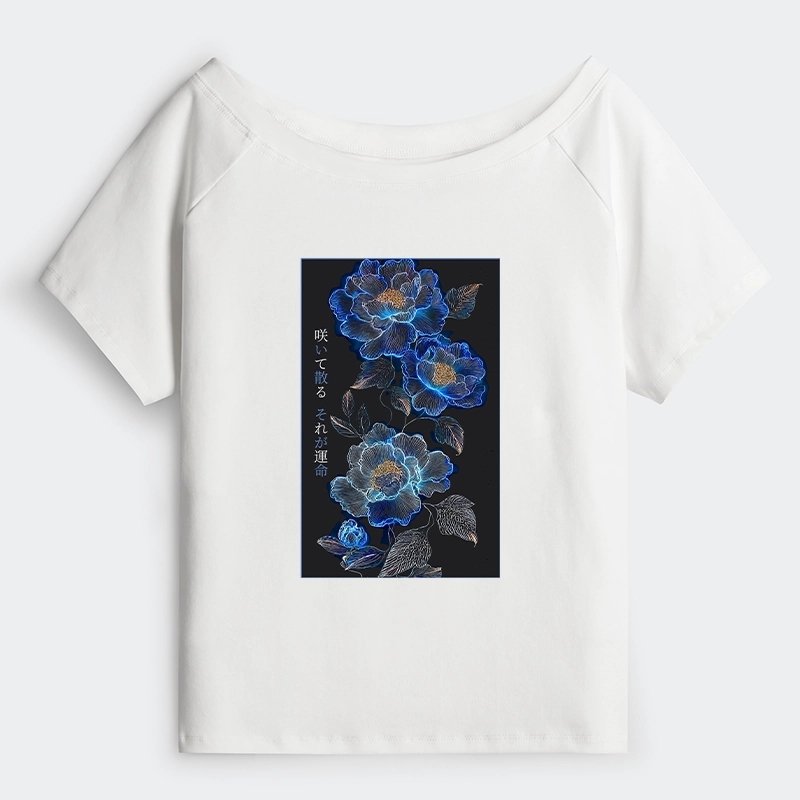 Tokyo-Tiger The Sea Of Flowers In The Darkness Off Shoulder T-Shirt