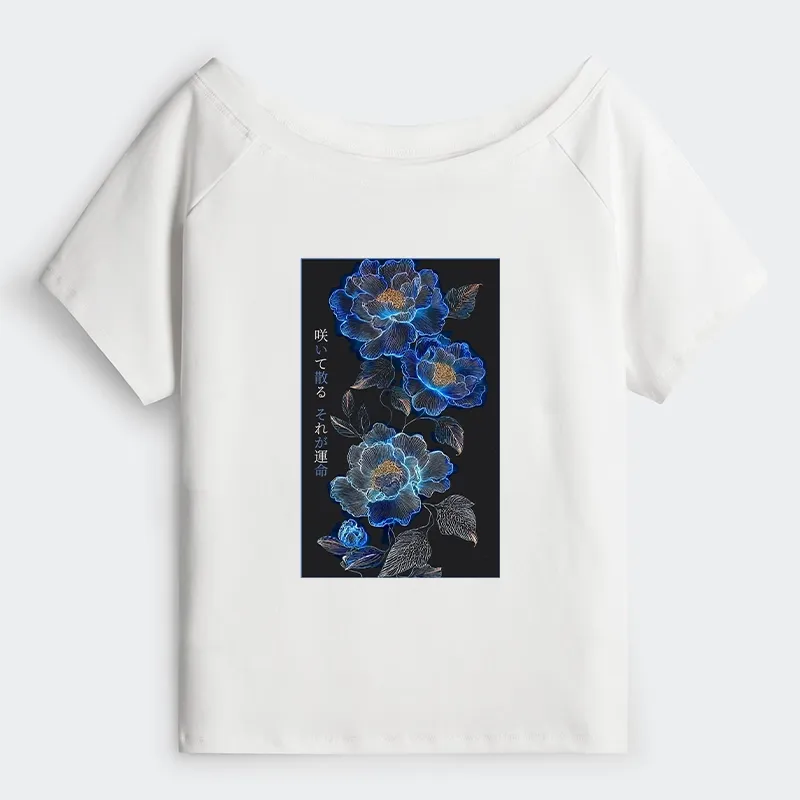 Tokyo-Tiger The Sea Of Flowers In The Darkness Off Shoulder T-Shirt Sale