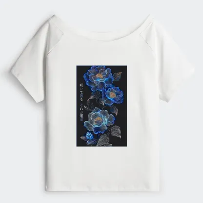 Tokyo-Tiger The Sea Of Flowers In The Darkness Off Shoulder T-Shirt