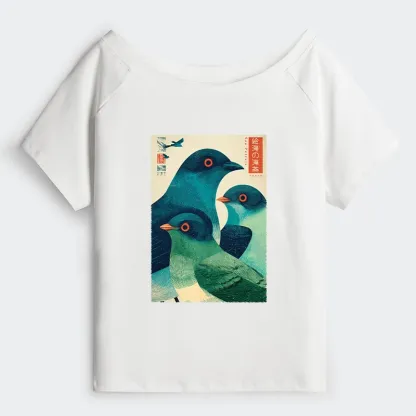 Tokyo-Tiger Petrels Of The Painted Sea Off Shoulder T-Shirt