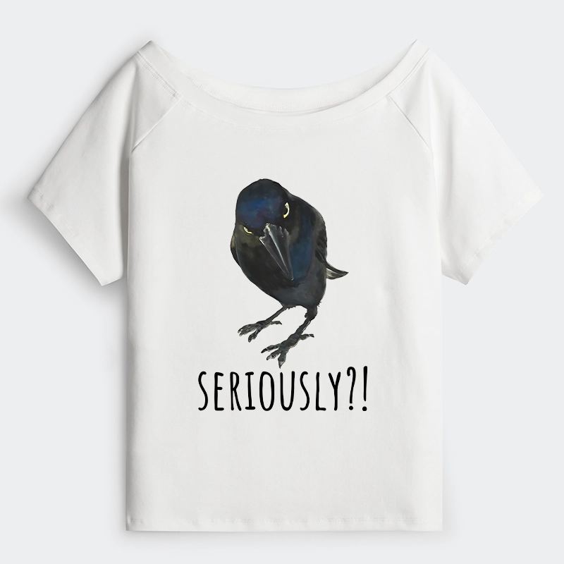 Tokyo-Tiger Raven's Question Off Shoulder T-Shirt