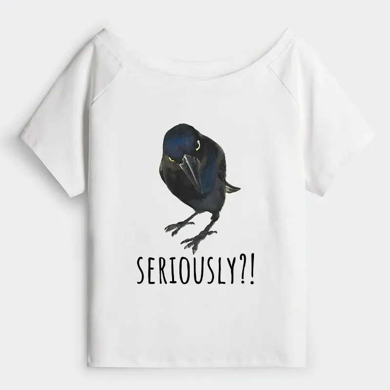 Tokyo-Tiger Raven's Question Off Shoulder T-Shirt