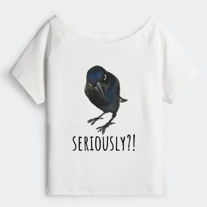 Tokyo-Tiger Raven's Question Off Shoulder T-Shirt