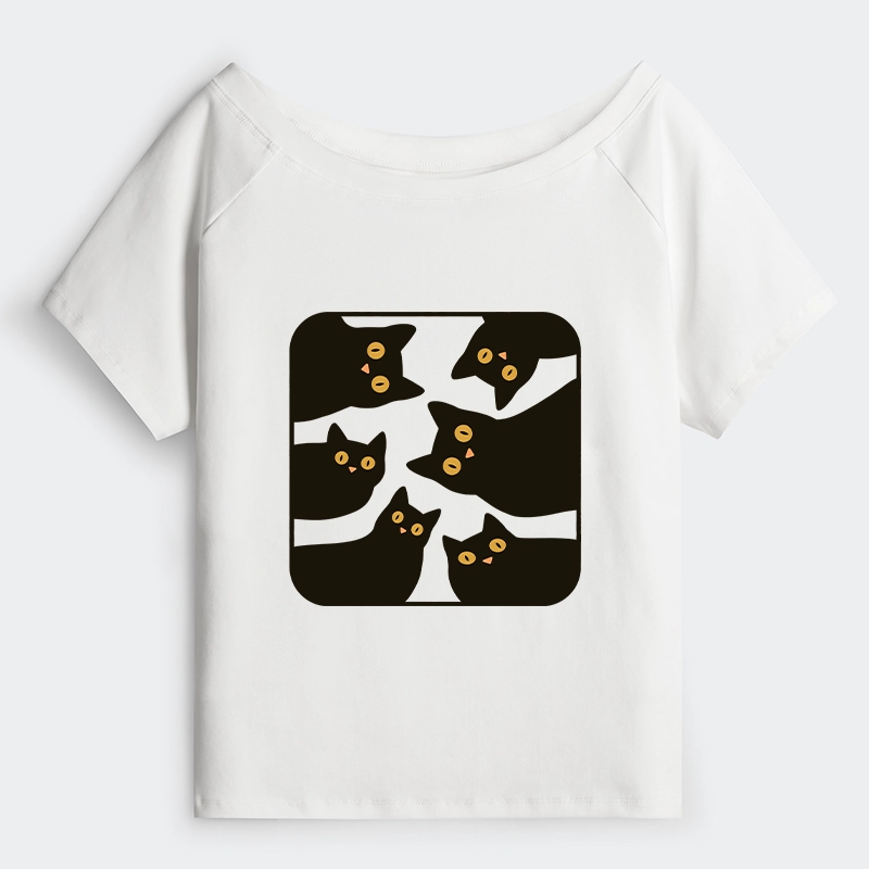 Tokyo-Tiger Cats Are Watching You Off Shoulder T-Shirt