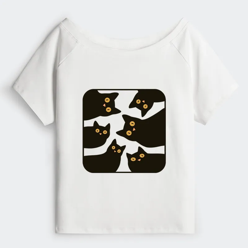 Tokyo-Tiger Cats Are Watching You Off Shoulder T-Shirt