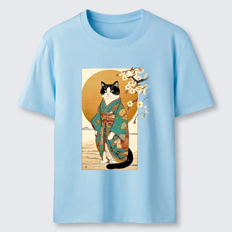 Tokyo-Tiger Elegant Cat In Traditional Kimono Classic T-Shirt