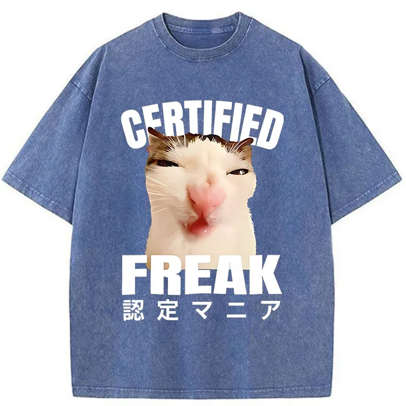 Tokyo-Tiger Certified Freak Cat Washed T-Shirt
