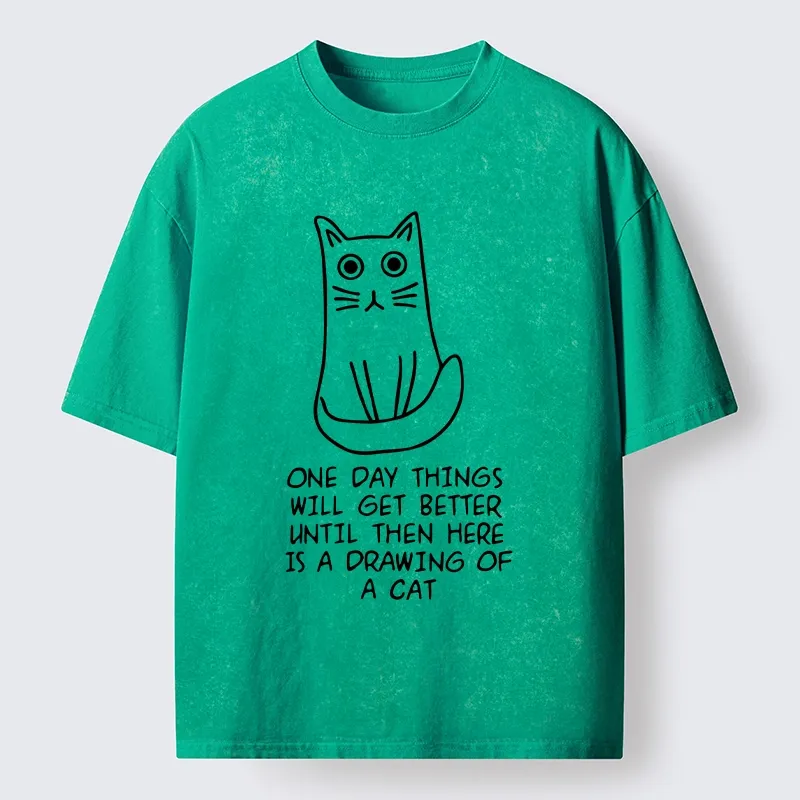 Tokyo-Tiger Cat Meme To Cheer You Up Washed T-Shirt
