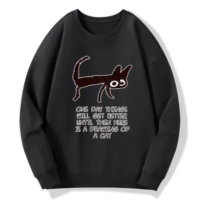 Tokyo-Tiger Cat Cheer Up Drawing Classic Sweatshirt