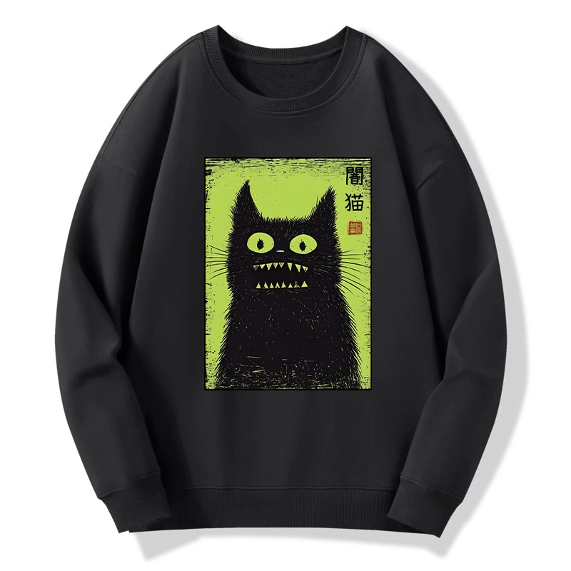 Tokyo-Tiger Spooky Black Cat Japanese Classic Sweatshirt