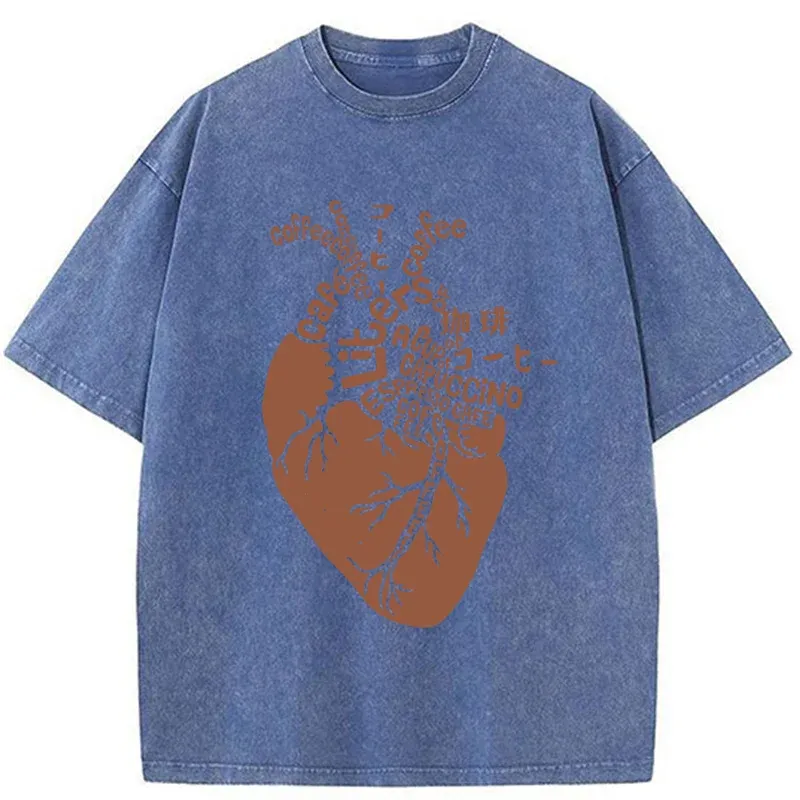 Tokyo-Tiger Coffee Heart Washed T-Shirt