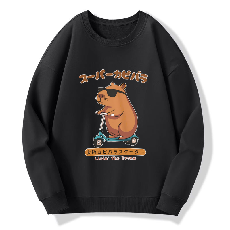 Tokyo-Tiger Osaka Capybara Scooter Sweatshirt