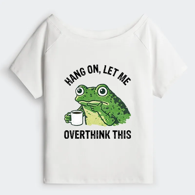 Tokyo-Tiger Overthinking Frog With Coffee Off Shoulder T-Shirt Sale