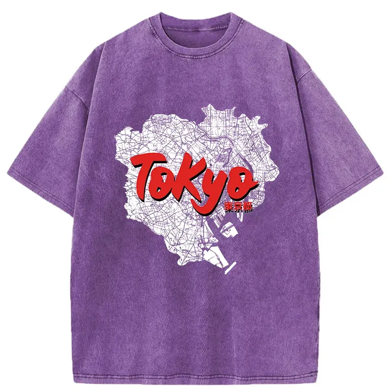 Tokyo-Tiger Tokyo City Area Washed T-Shirt