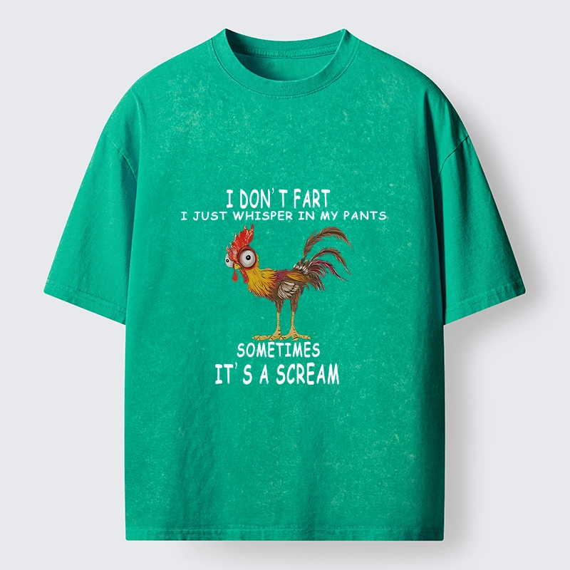 Tokyo-Tiger Funny Rooster Fart Meme Washed T-Shirt