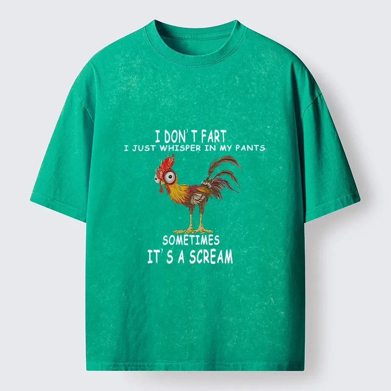 Tokyo-Tiger Funny Rooster Fart Meme Washed T-Shirt