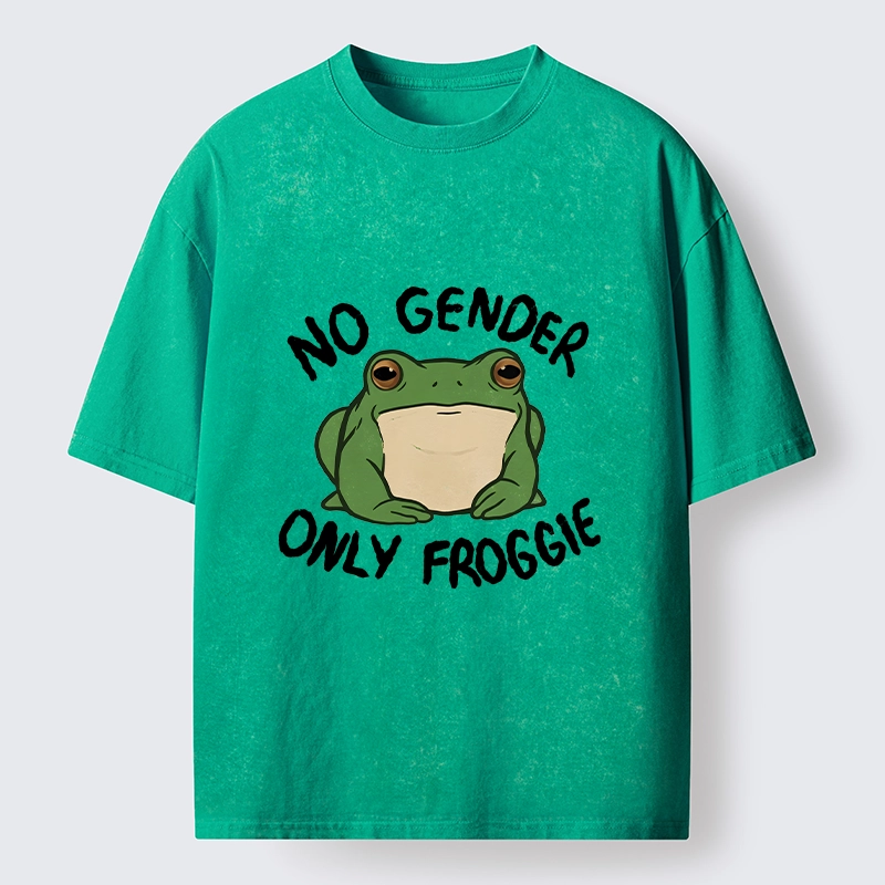 Tokyo-Tiger Funny Frog Declares Identity Freedom Washed T-Shirt