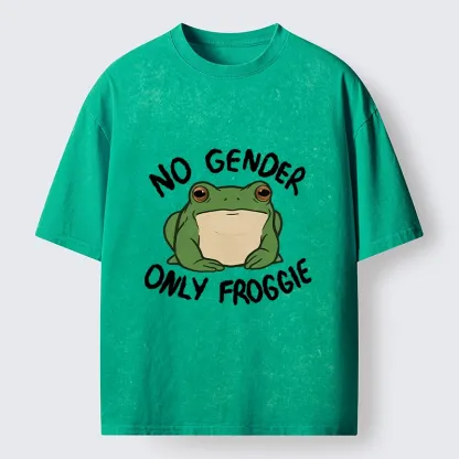 Tokyo-Tiger Funny Frog Declares Identity Freedom Washed T-Shirt