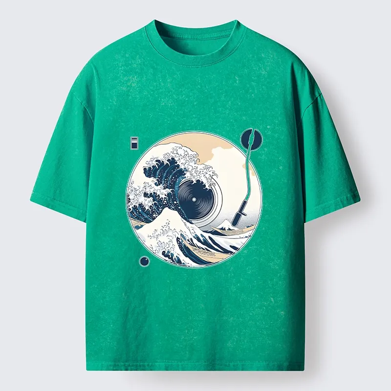 Tokyo-Tiger When Waves Drop The Beat Washed T-Shirt