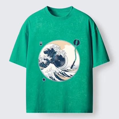 Tokyo-Tiger When Waves Drop The Beat Washed T-Shirt