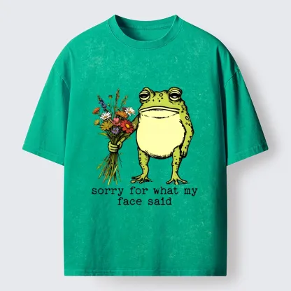Tokyo-Tiger Frog Sorry Mode Activated Washed T-Shirt