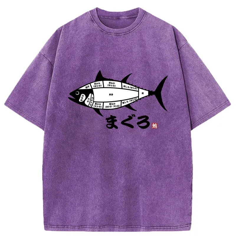 Tokyo-Tiger Tuna Usage Chart Washed T-Shirt