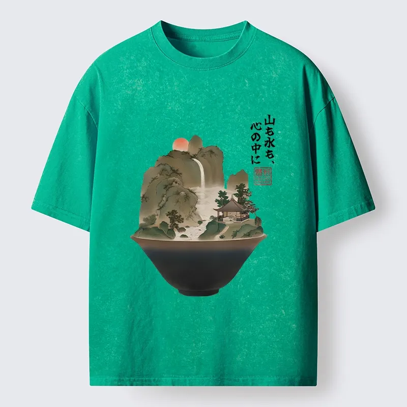 Tokyo-Tiger Bowl Of Zen Art Washed T-Shirt