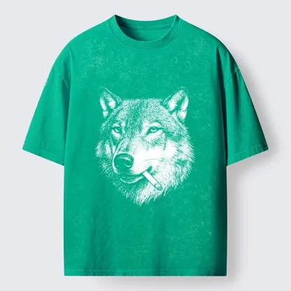 Tokyo-Tiger Cool Wolf Meme Bad Decisions Pending Washed T-Shirt