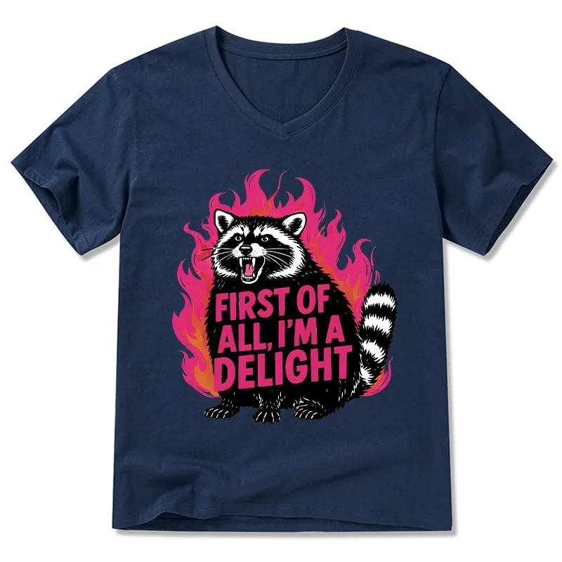 Tokyo-Tiger Angry Raccoon Funny V-Neck Classic T-Shirt