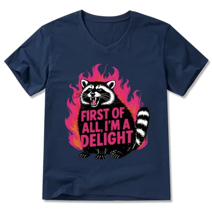 Tokyo-Tiger Angry Raccoon Funny V-Neck Classic T-Shirt